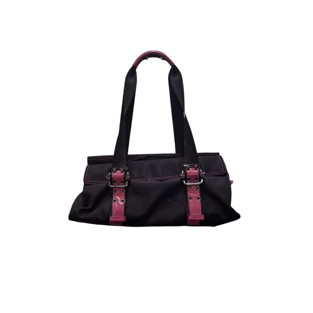 Franco Sarto Nylon Black and Pink 3 Compartment Shoulder bag